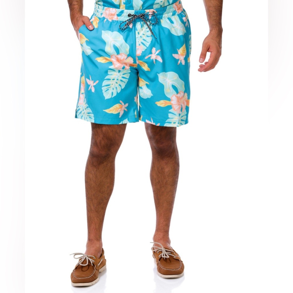 Hurley Aqua Floral Men's Board Shorts - Picture 2 of 14